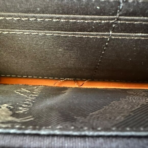 Montana West brown cluch with strap, brass studded 8" - Picture 5 of 11